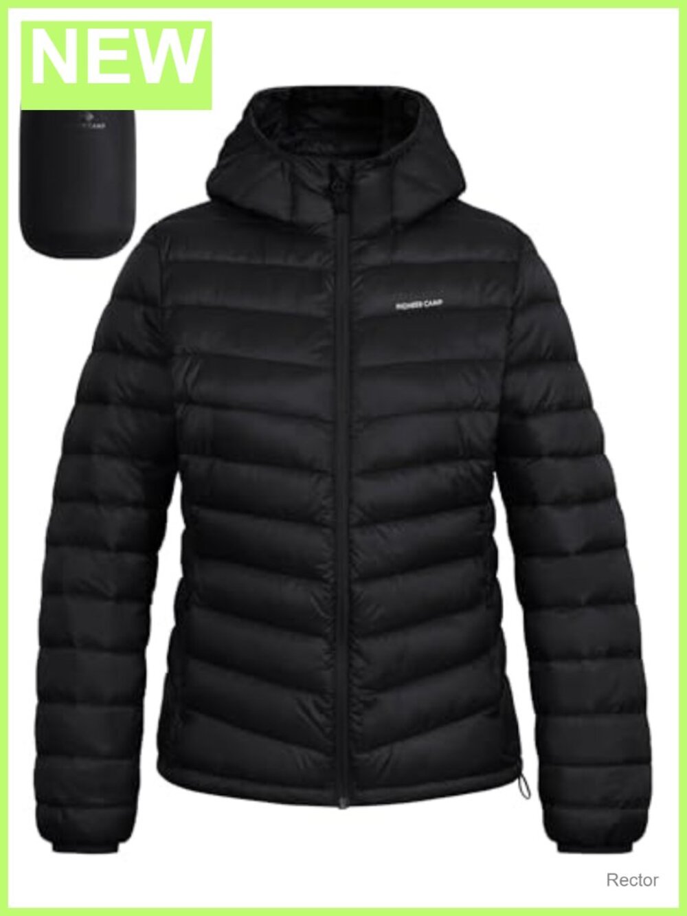 Packable Puffer Jacket Lightweight Water-Repellent Quilted Coat Hood